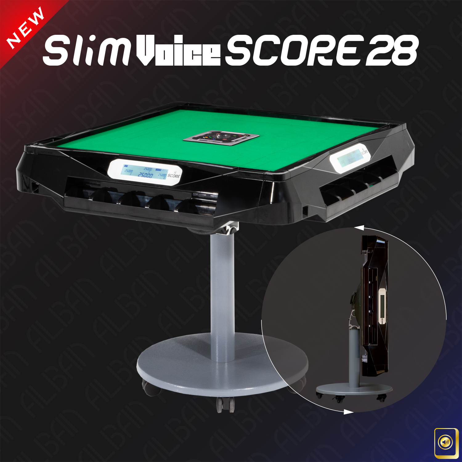 【For Steven Procter】Slim Voice SCORE 28 [Folding Leg] Black