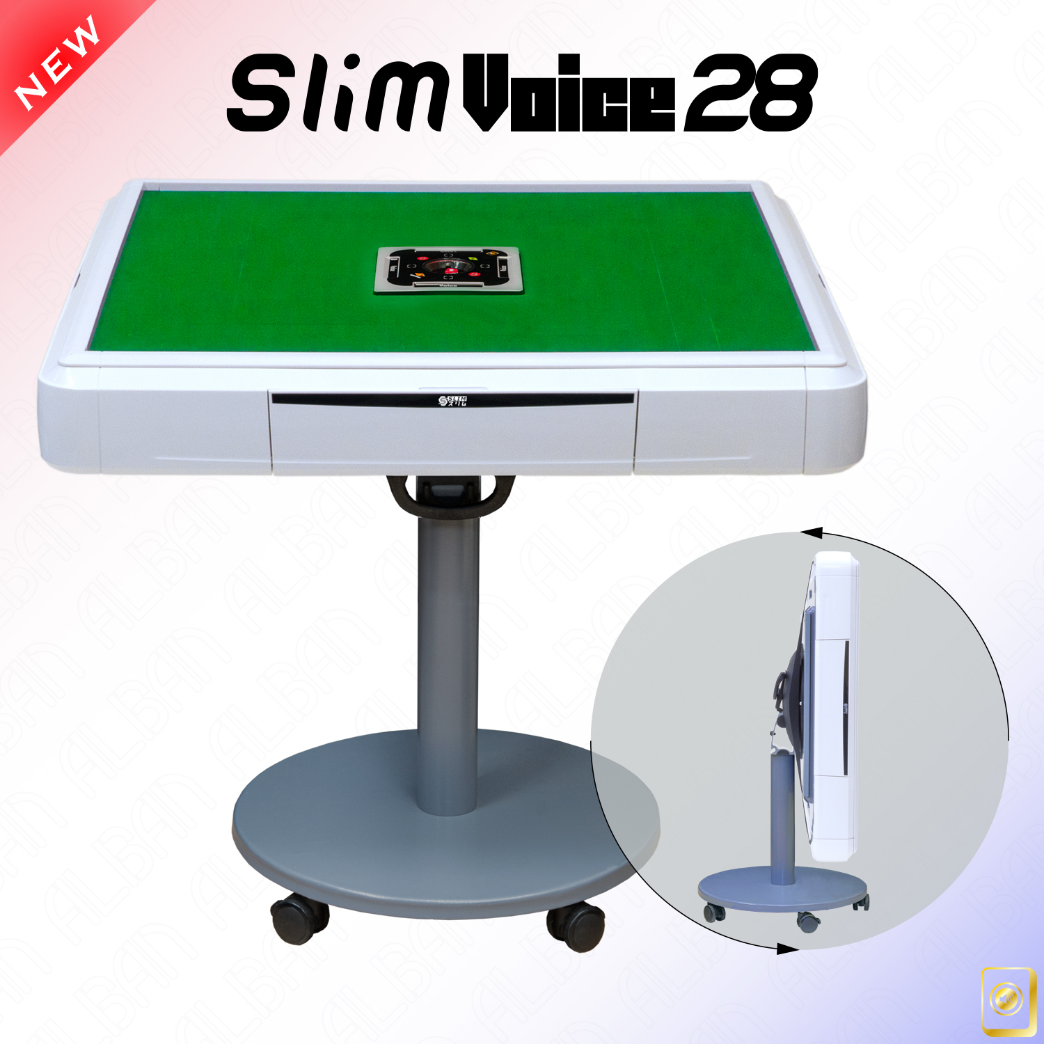 アルバン「スリムヴォイス２８ / Slim Voice 28」【折りたたみ・移動式脚タイプ】ホワイト